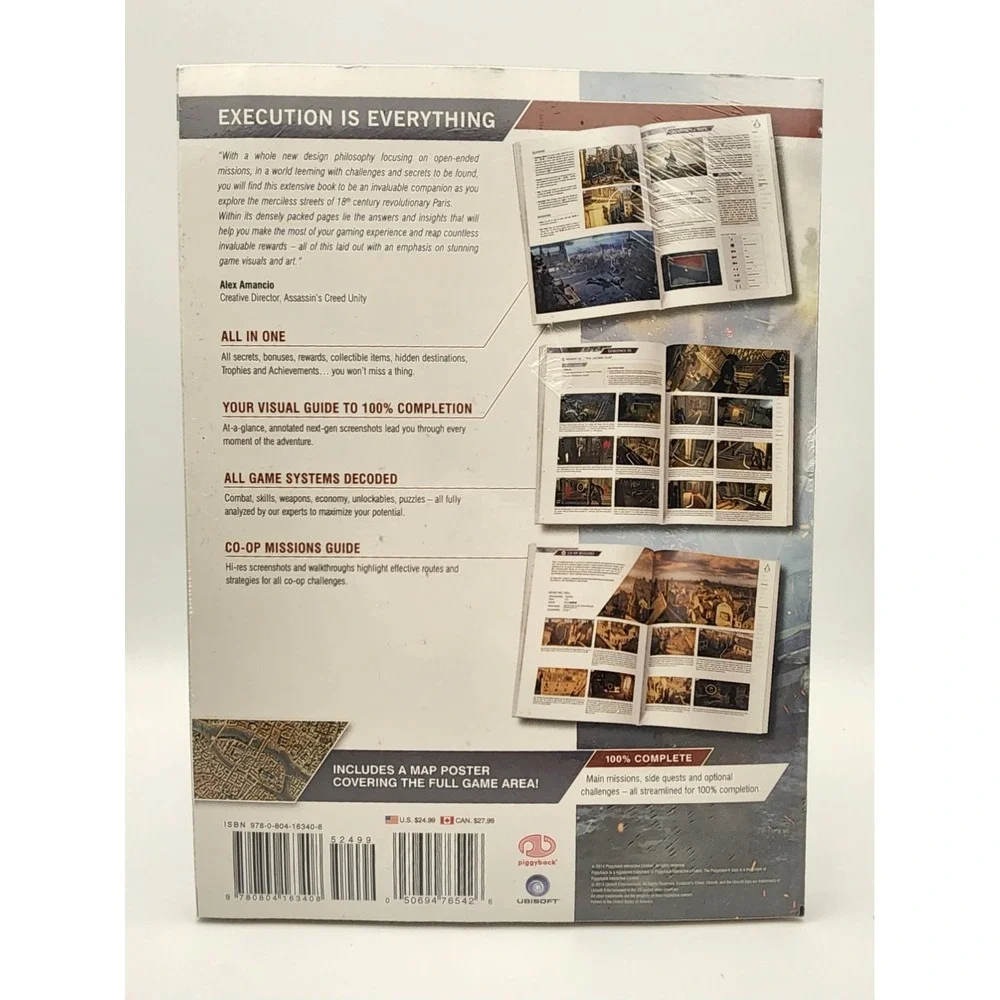 Assassin's Creed Unity Complete Official Strategy Guide W/Map and Poster‎ Sealed